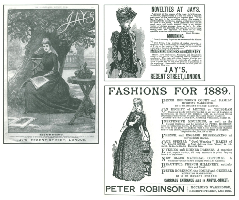 Victorian mourning dress commercials